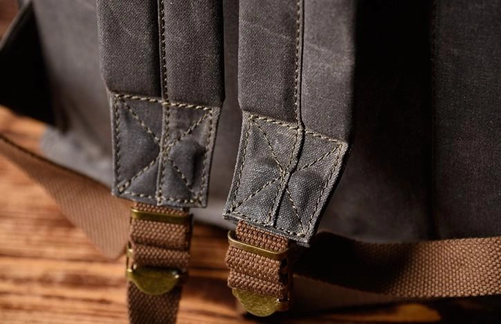 Oil Wax Canvas Mens Cool Backpack Large Canvas Travel Backpack Hiking Backpack for Men