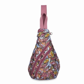 On The Go Sling Backpack - EcoTwill - Mulberry Butterfly Bloom