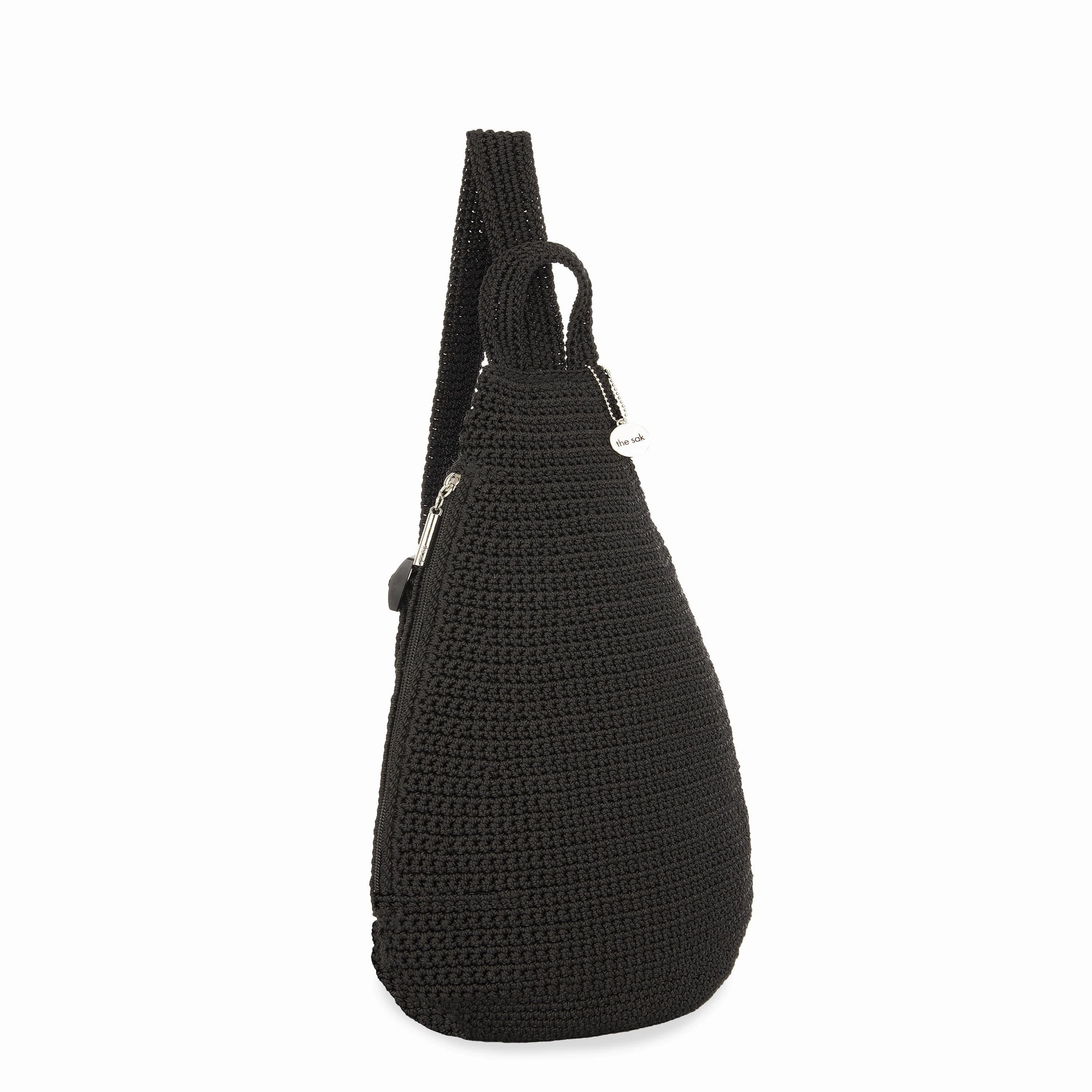 On The Go Sling Backpack - Hand Crochet - Black