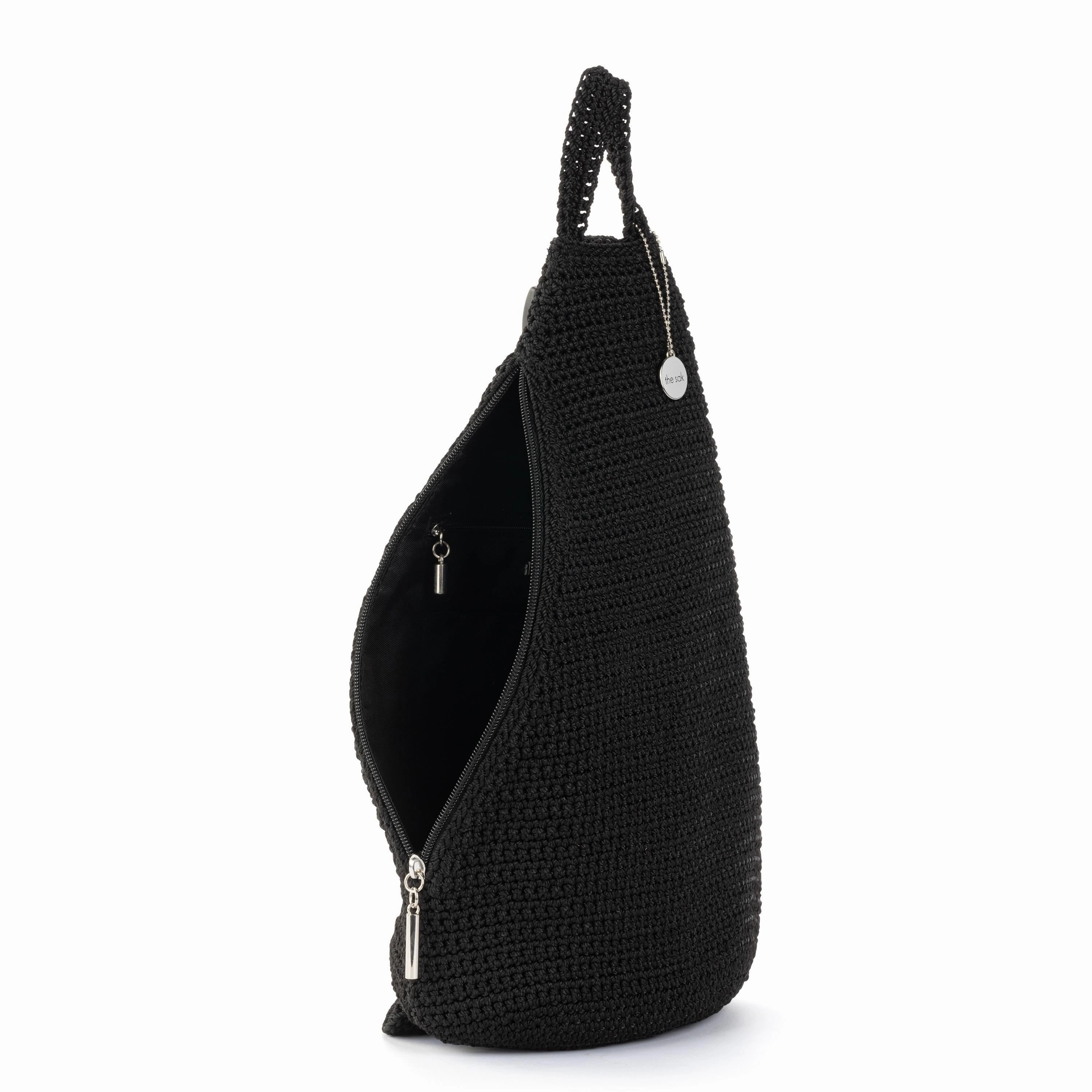 On The Go Sling Backpack - Hand Crochet - Black