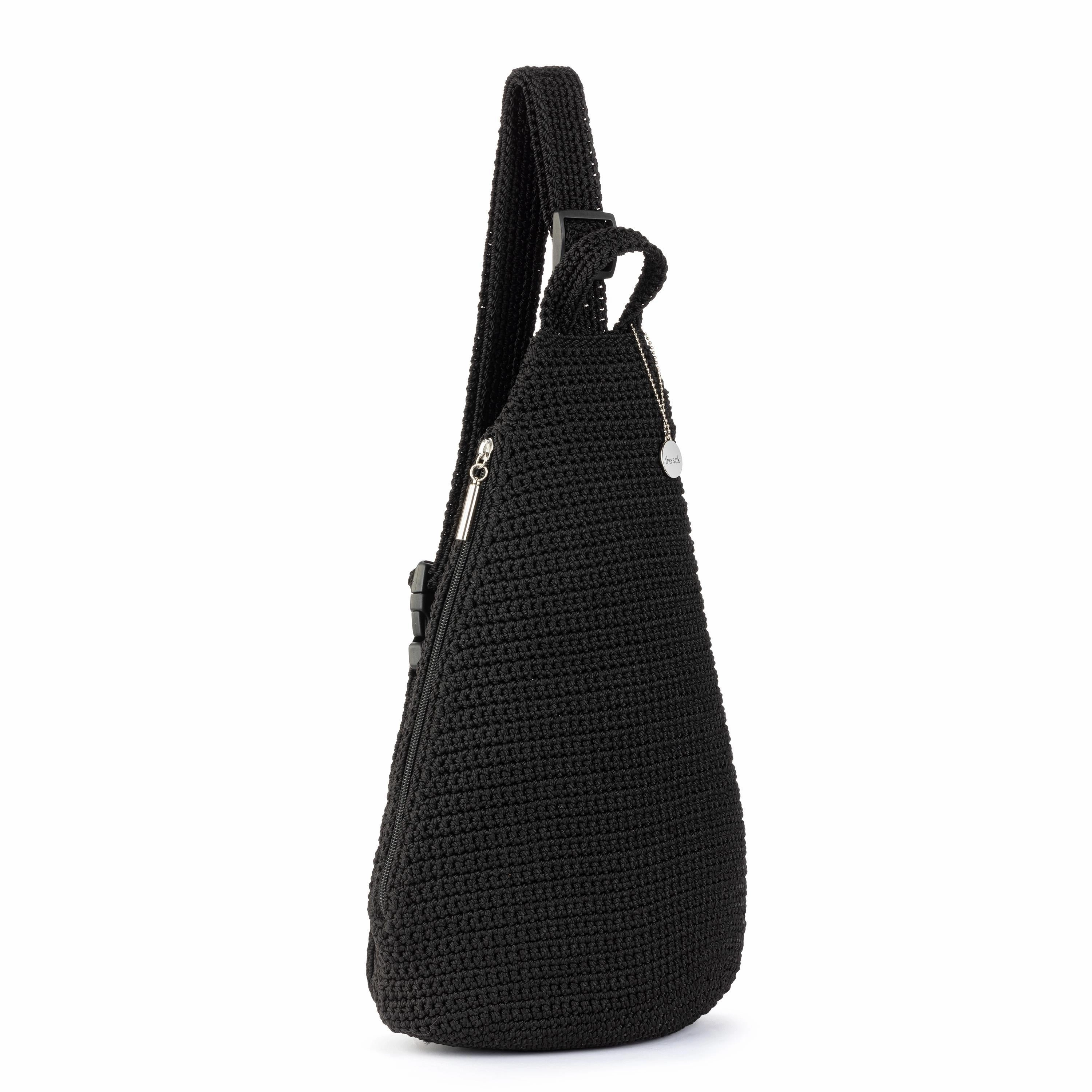 On The Go Sling Backpack - Hand Crochet - Black