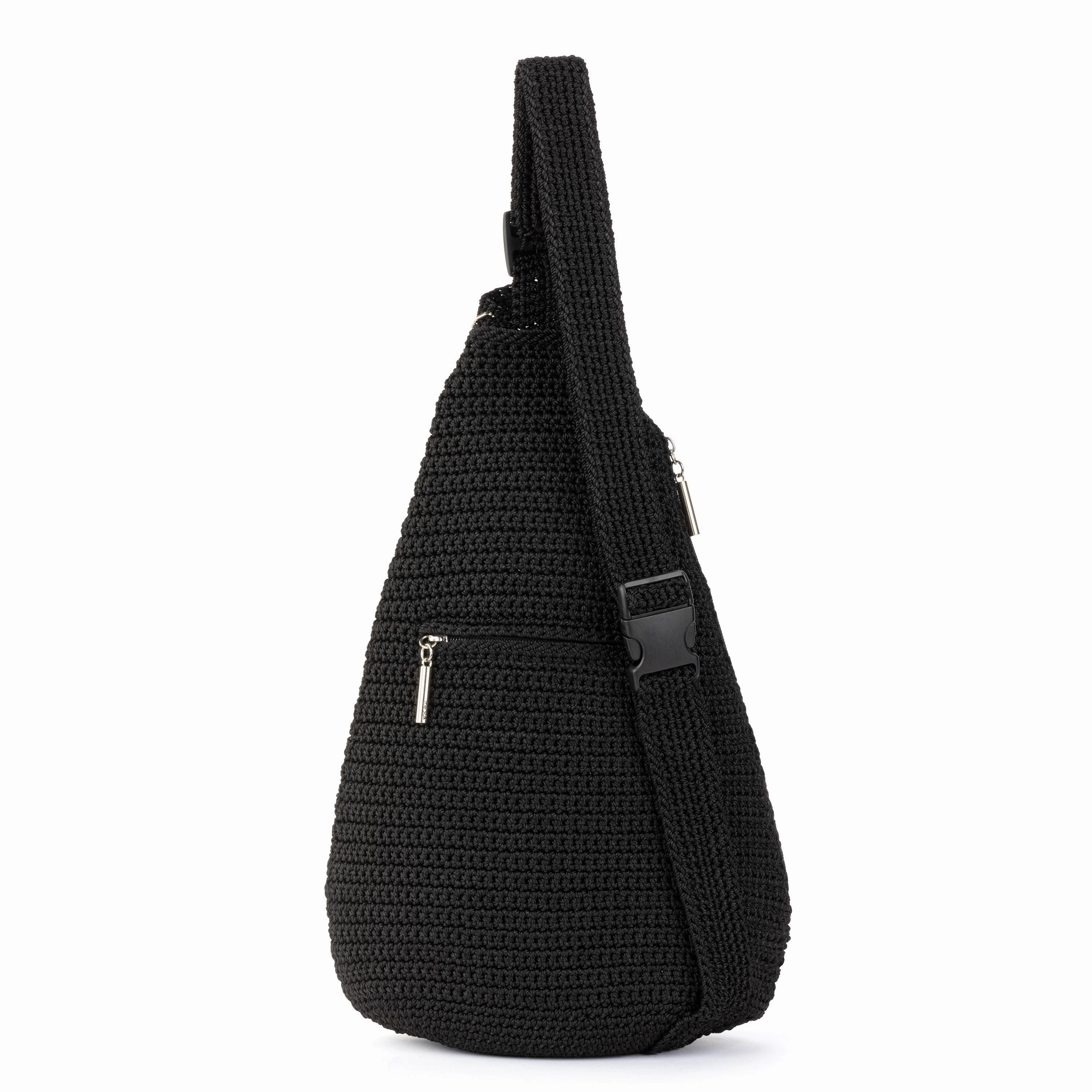 On The Go Sling Backpack - Hand Crochet - Black