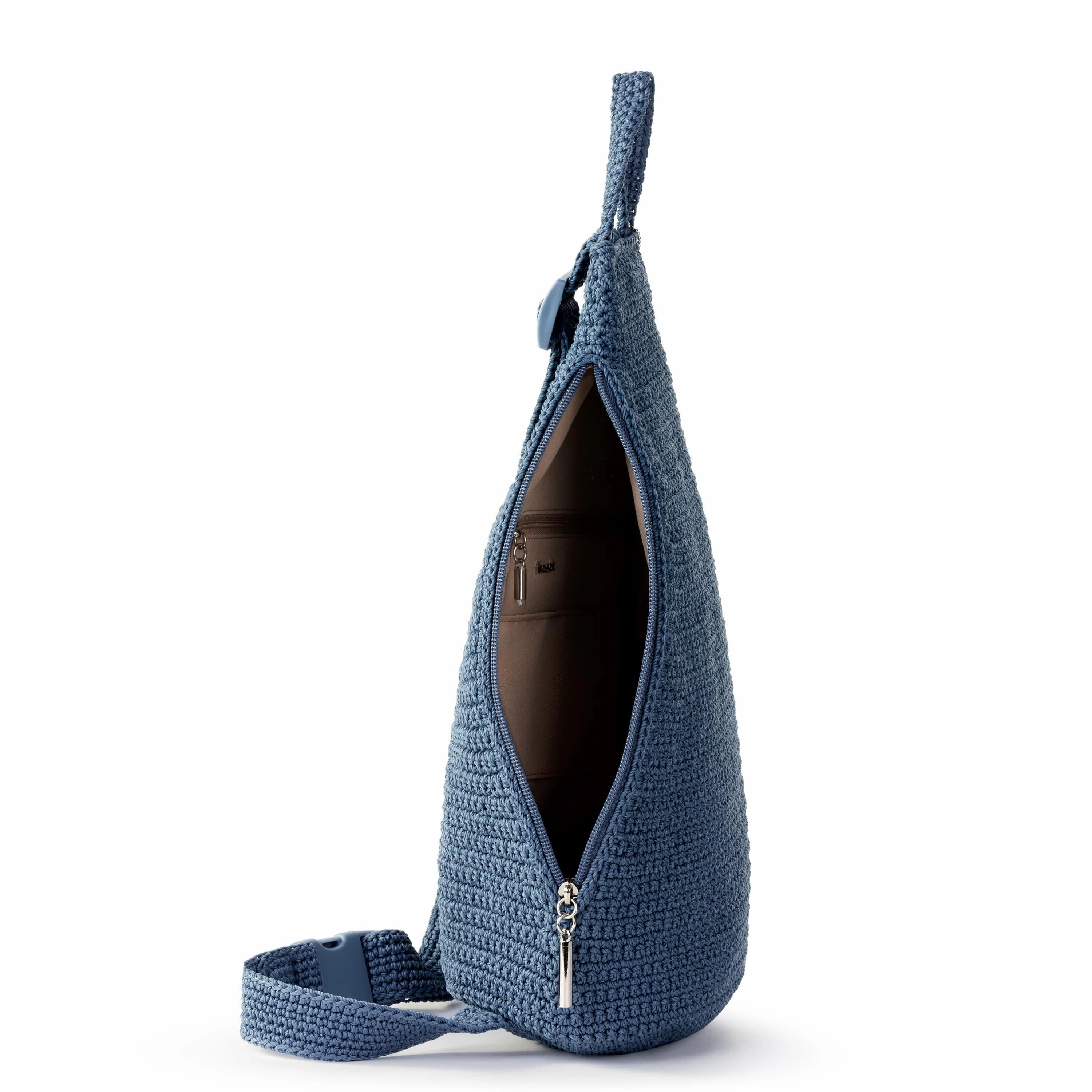 On The Go Sling Backpack - Hand Crochet - Maritime