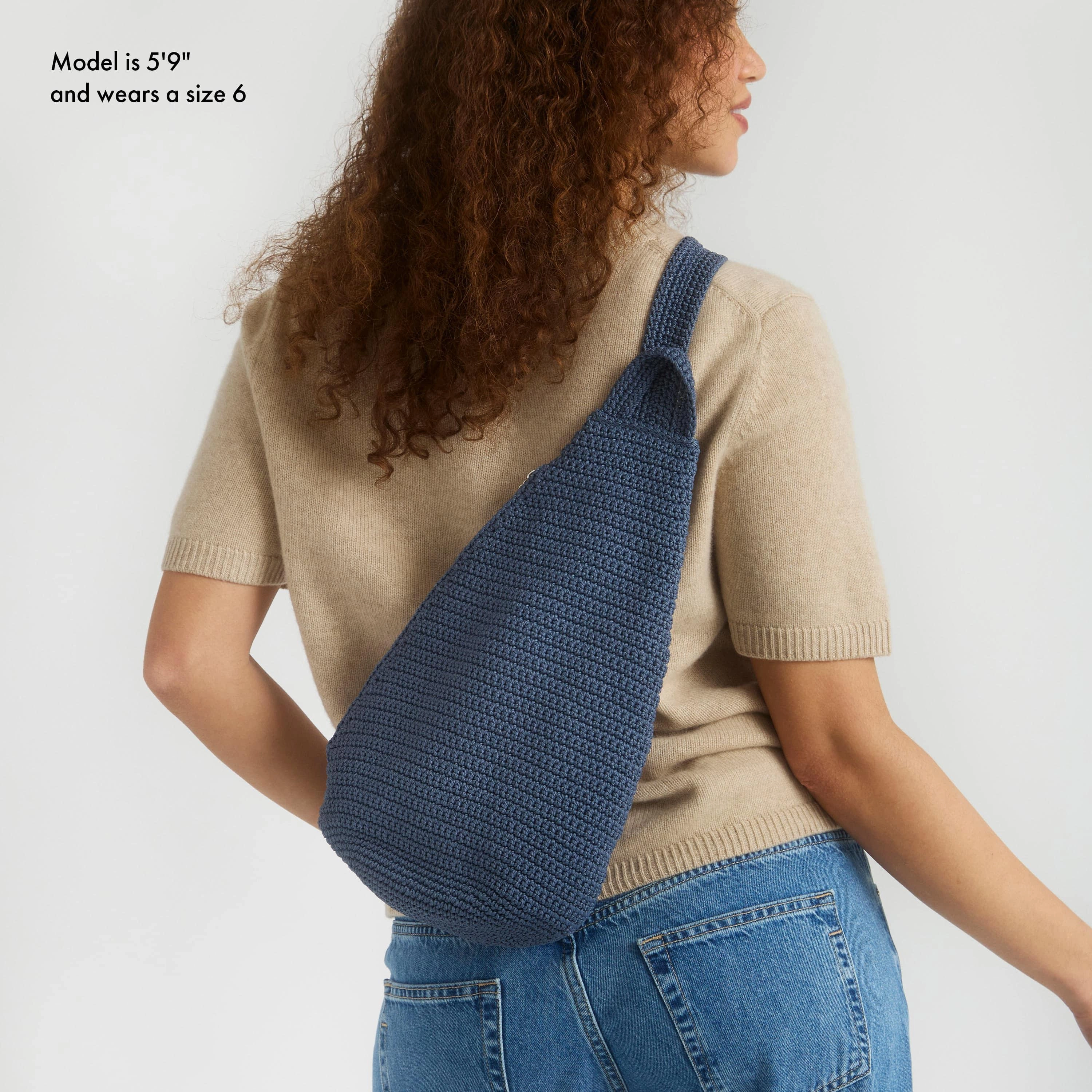 On The Go Sling Backpack - Hand Crochet - Maritime