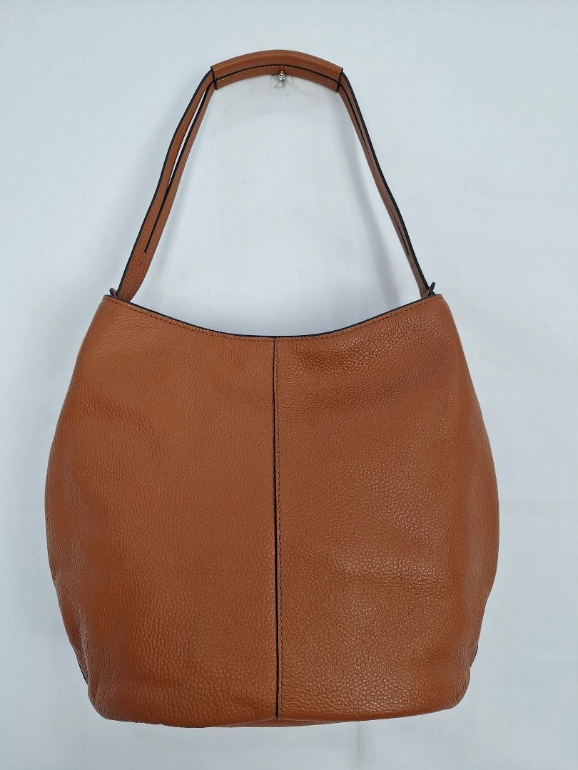 Oroton Brown Pebble Leather Small Hobo Bag