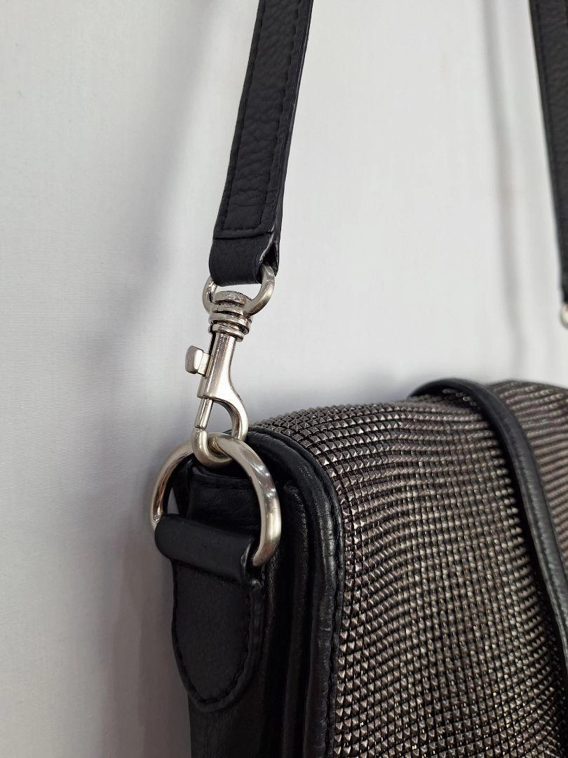 Oroton Vintage Silver Studs Shoulder Bag