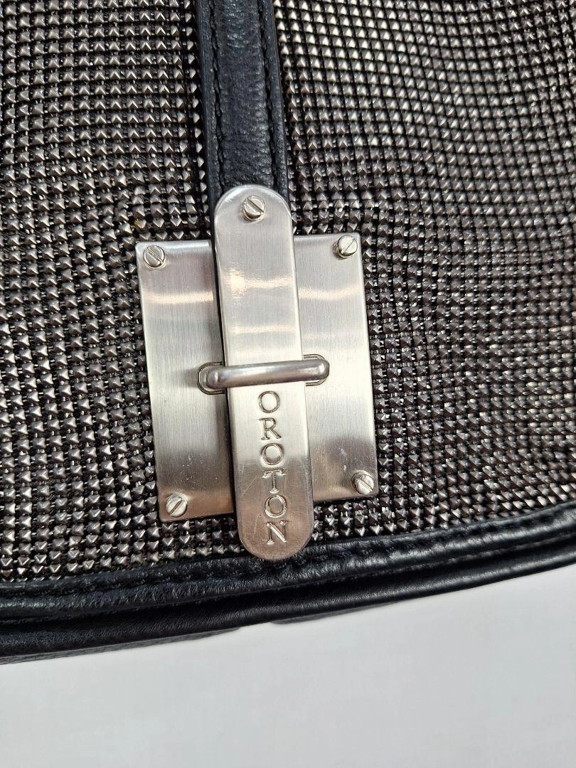 Oroton Vintage Silver Studs Shoulder Bag