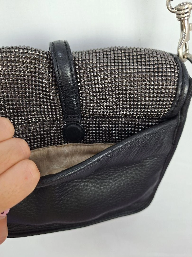 Oroton Vintage Silver Studs Shoulder Bag