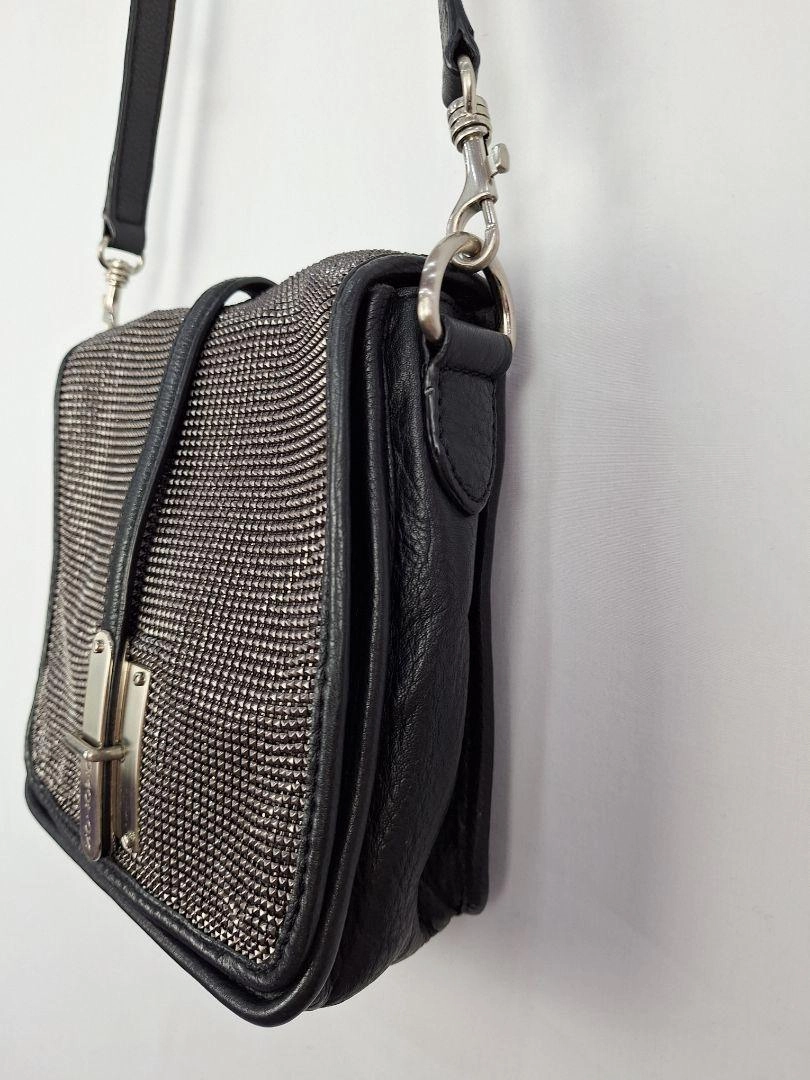 Oroton Vintage Silver Studs Shoulder Bag