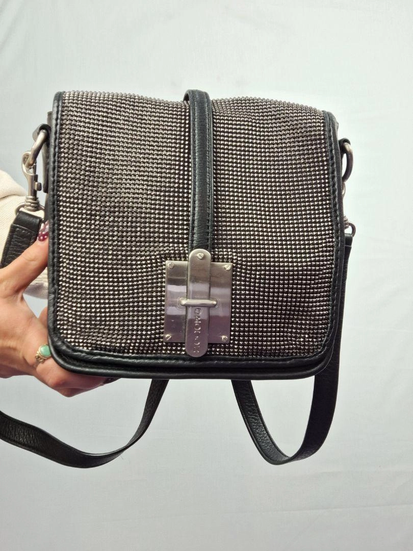Oroton Vintage Silver Studs Shoulder Bag
