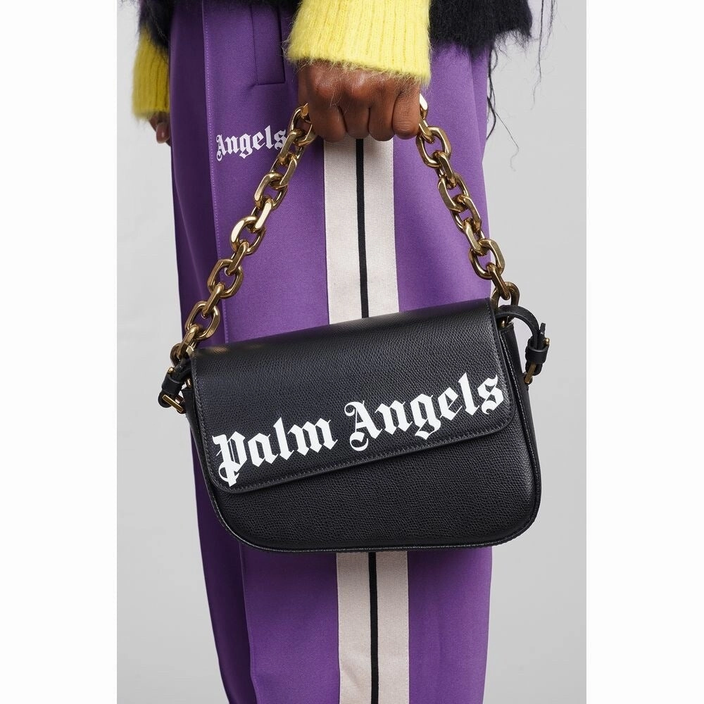 Palm Angels Black Leather Crossbody Women's Bag