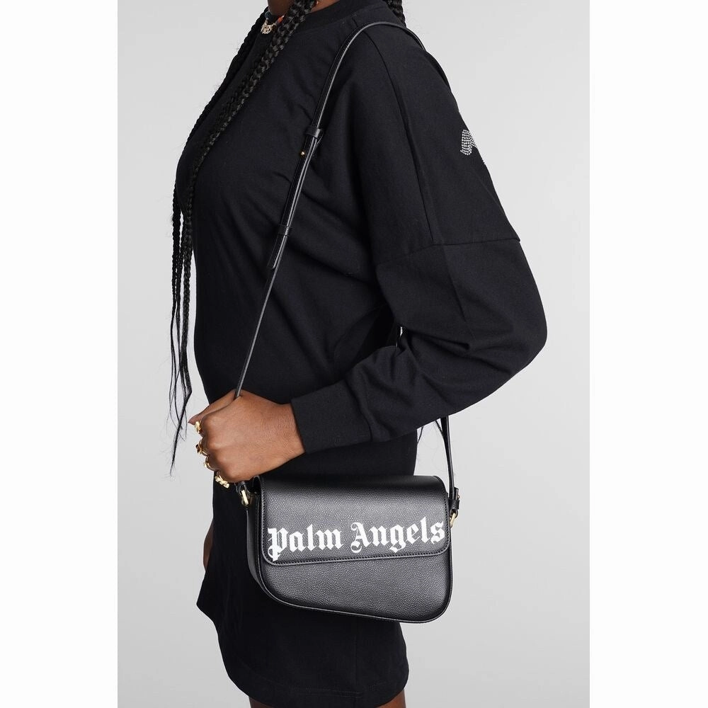 Palm Angels Black Leather Crossbody Women's Bag