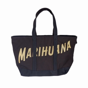 Palm Angels Chic Black Cotton Shoulder Women's Bag