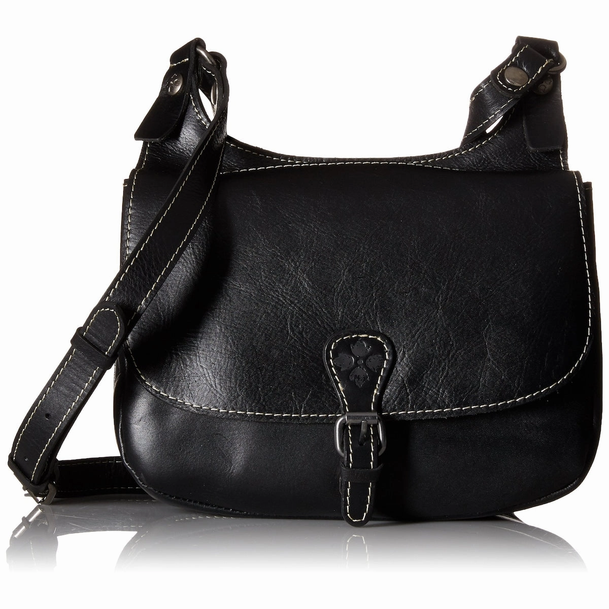 Patricia Nash Womens London Smooth Leather Saddle Bag Black Size Regular