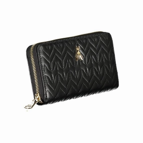 Patrizia Pepe Elegant Black Wallet with Contrasting Women's Details