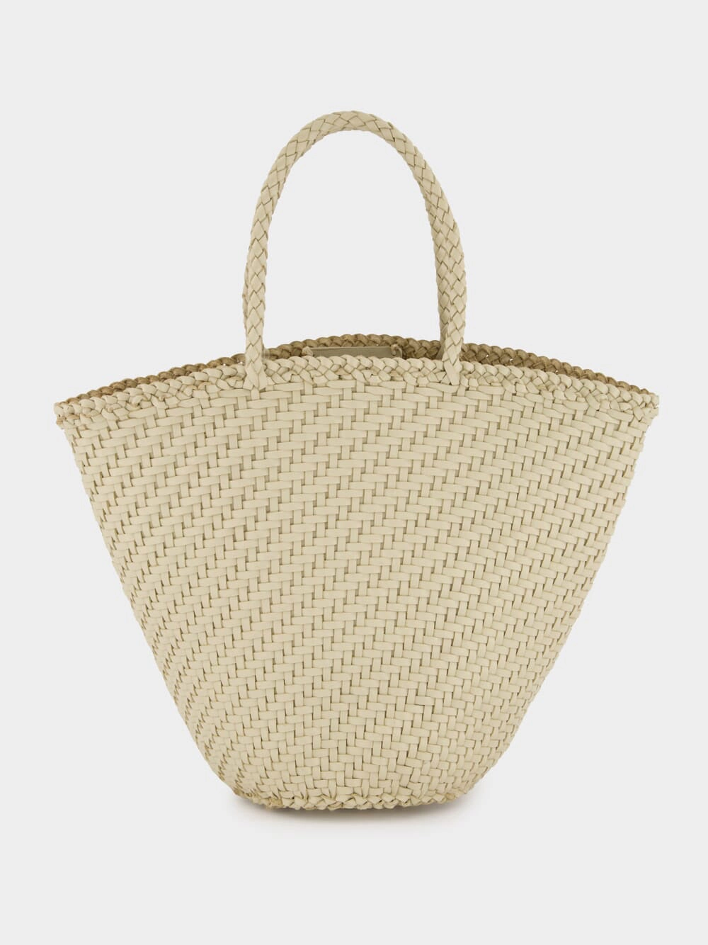 Pearl Myra Woven Leather Basket Bag