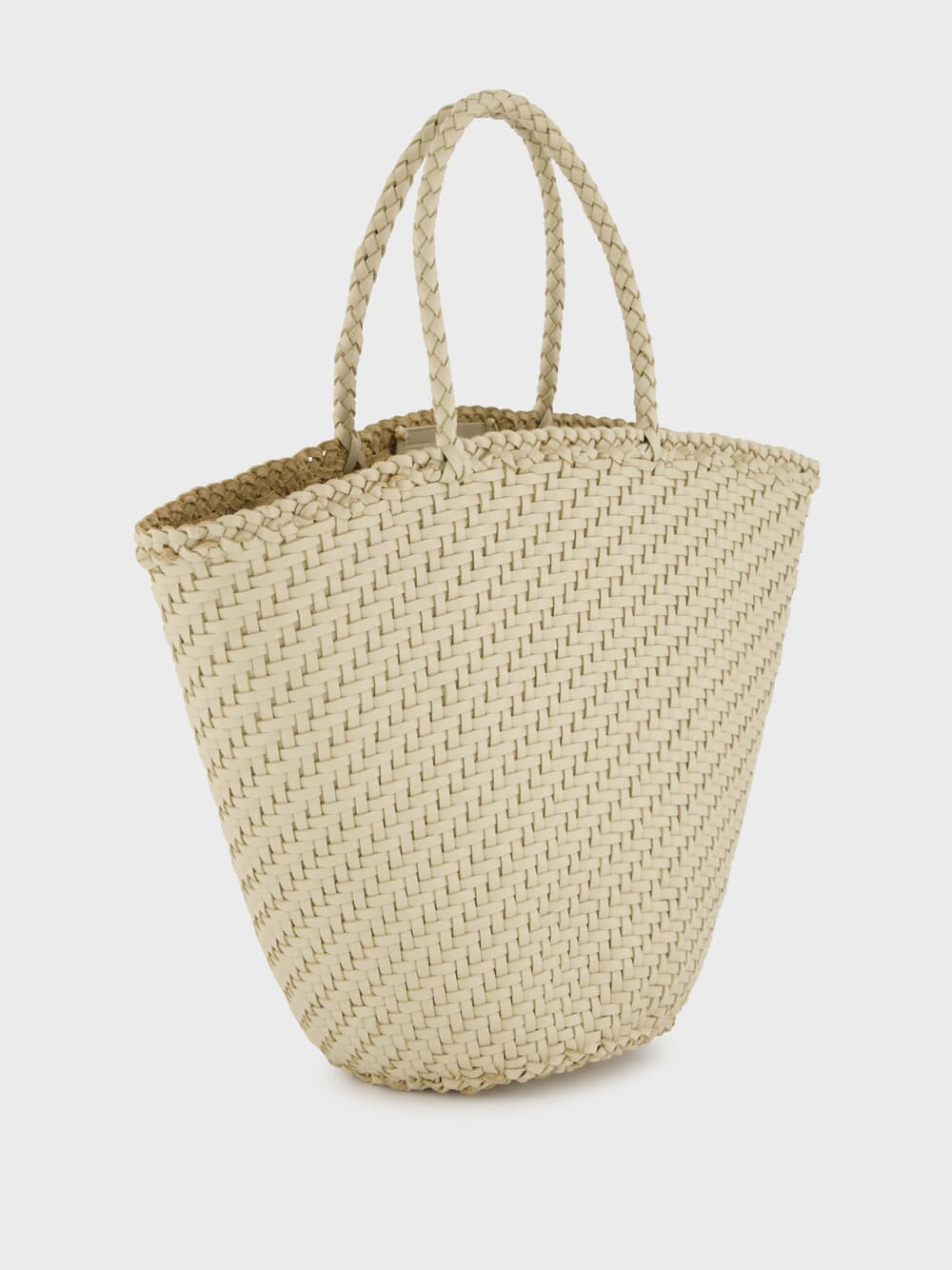 Pearl Myra Woven Leather Basket Bag