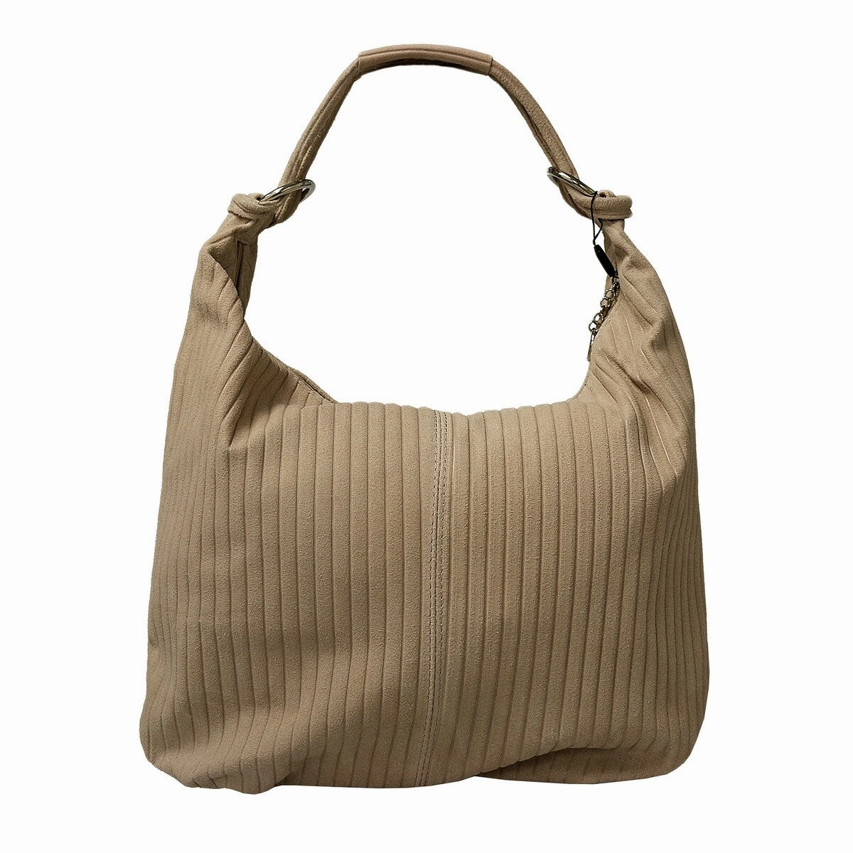 Pierre Cardin Beige Leather Large Hobo Relaxed Suede Shoulder Bag for womens