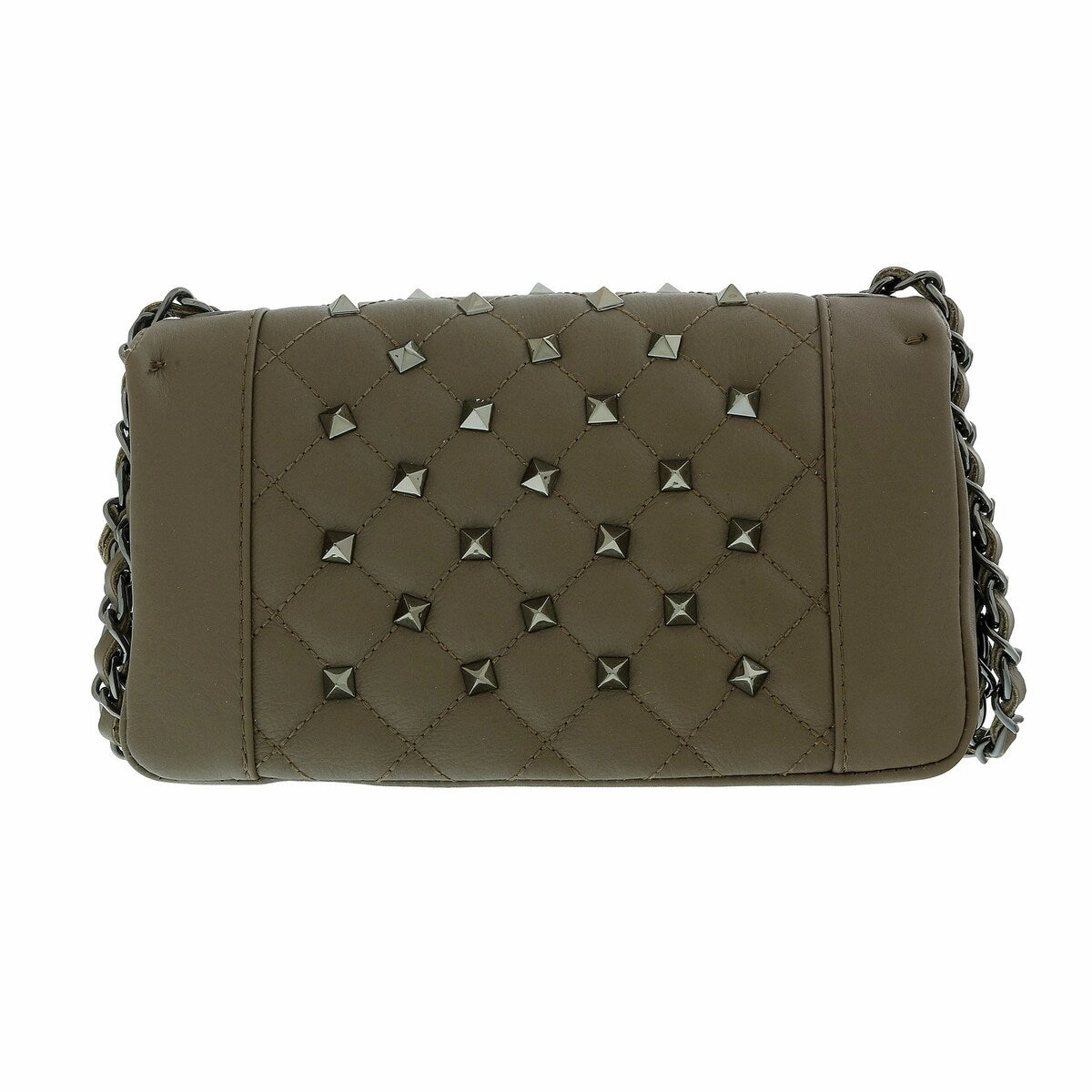 Pierre Cardin Bone Leather Quilted Riveted Shoulder Bag for womens