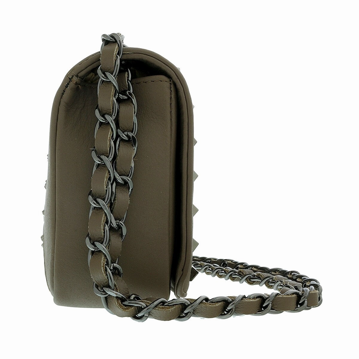 Pierre Cardin Bone Leather Quilted Riveted Shoulder Bag for womens