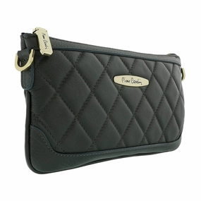 Pierre Cardin ;ight Grey Leather Quilted Crossbody Bag for womens