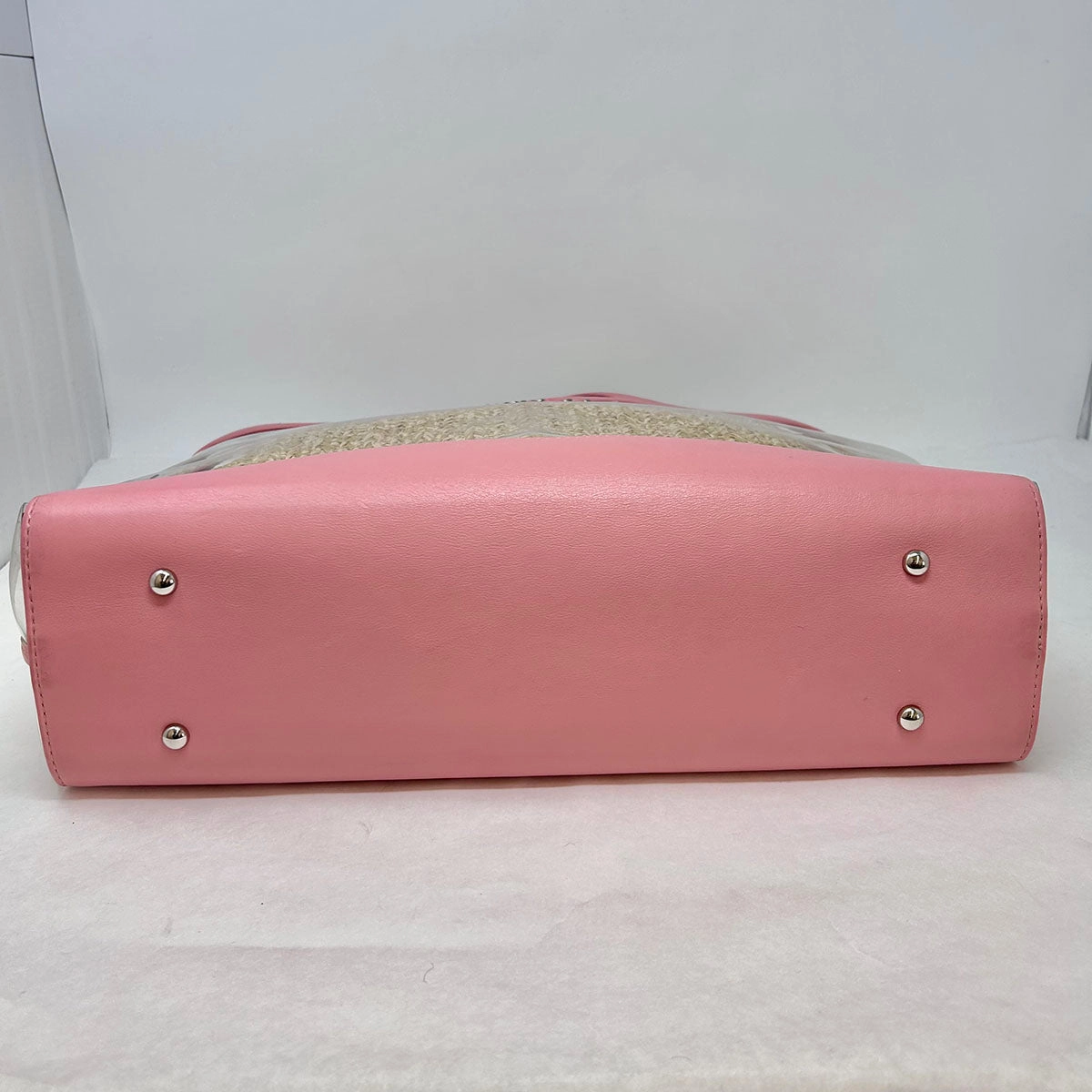 Pink/Clear Chanel 31 PVC/Leather/Quilted Raffia Shopping Tote