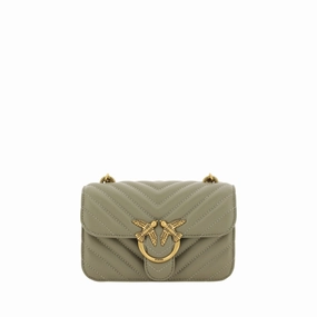 PINKO Chic Mini Love Bell Shoulder Bag in Noce Women's Green