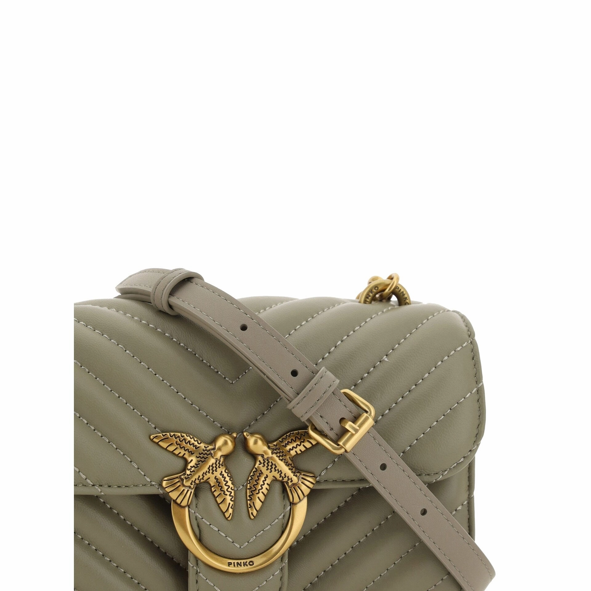 PINKO Chic Mini Love Bell Shoulder Bag in Noce Women's Green