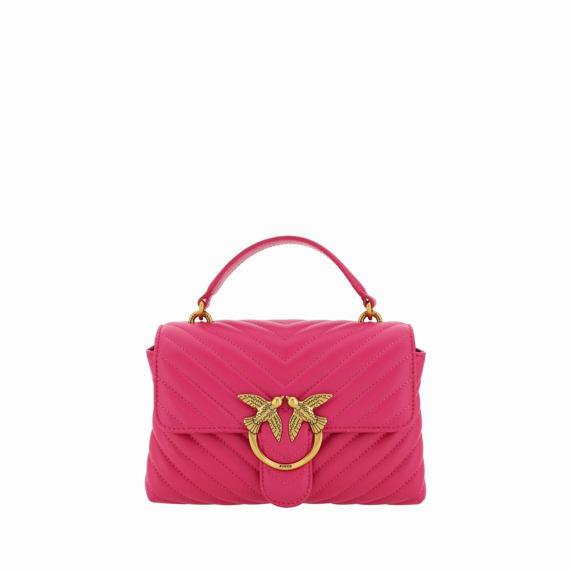 PINKO Chic Pink Quilted Leather Mini Women's Handbag