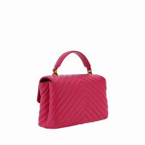 PINKO Chic Pink Quilted Leather Mini Women's Handbag