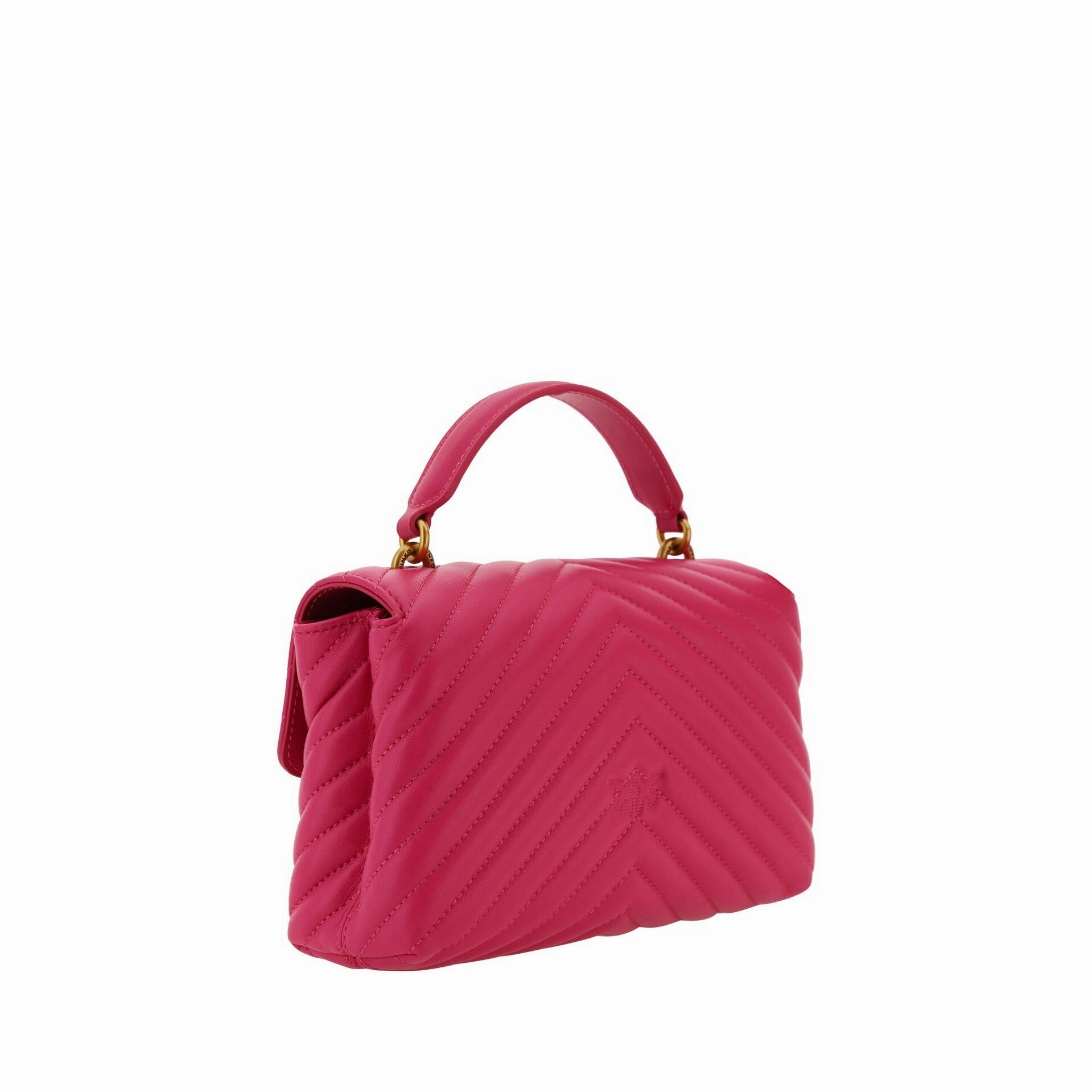 PINKO Chic Pink Quilted Leather Mini Women's Handbag
