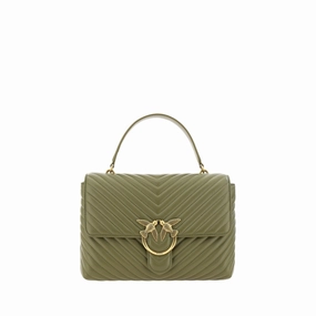 PINKO Emerald Elegance Calf Leather Women's Handbag