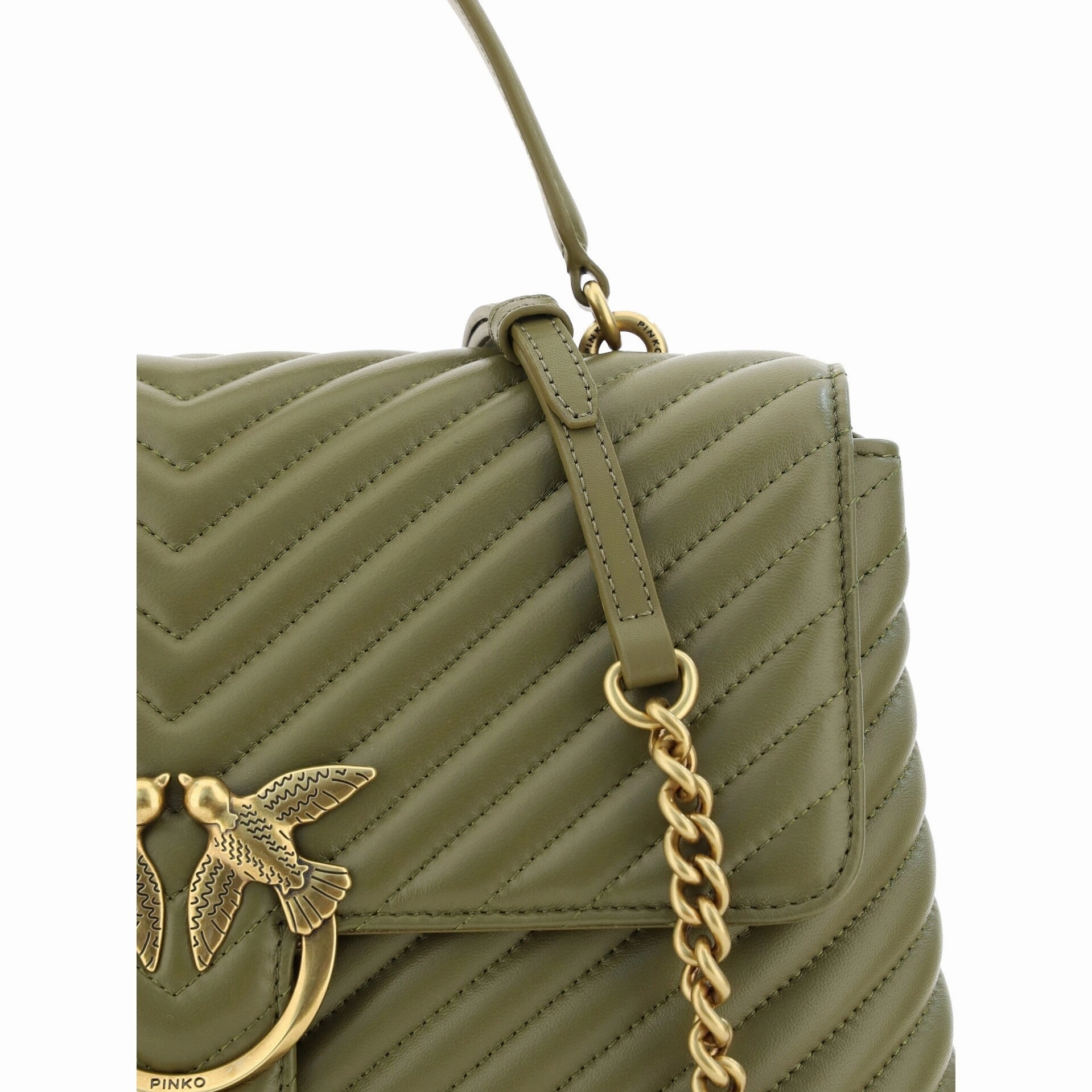 PINKO Emerald Elegance Calf Leather Women's Handbag
