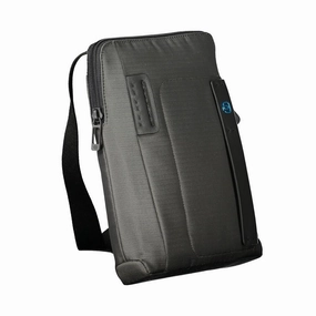 Piquadro Gray Polyester Shoulder Men's Bag