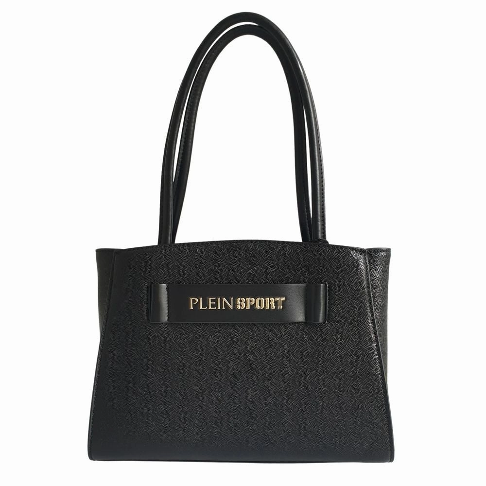 Plein Sport Sleek Black Three-Compartment Tote Women's Bag
