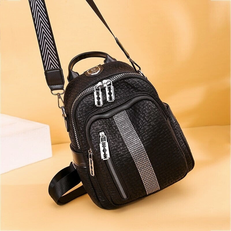 Pockets Large Capacity Women Backpack High Quality PU Leather Vintage School Backpacks Female Shoulder Bags