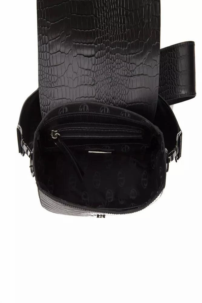 Pompei Donatella Black Leather Women Crossbody Bag