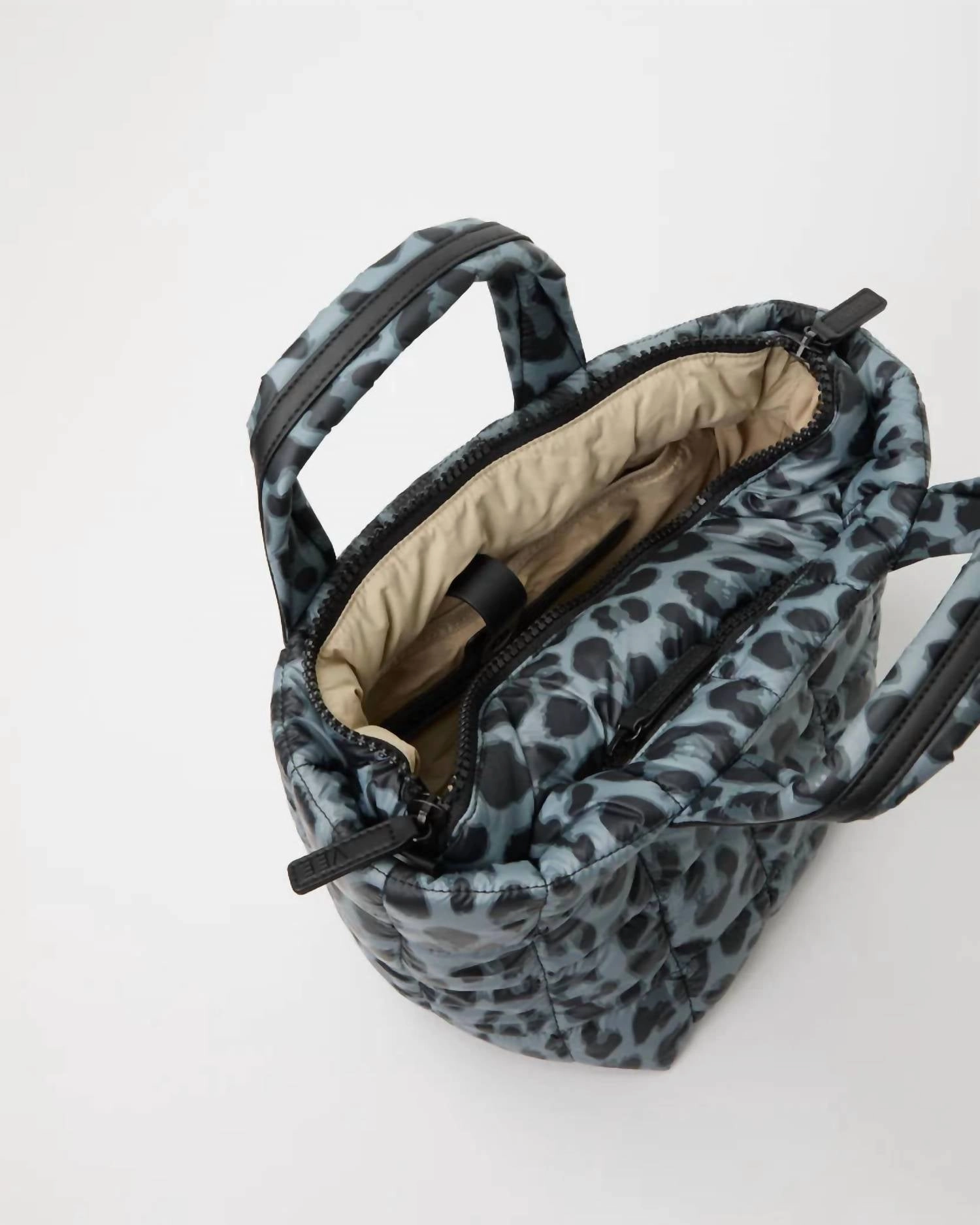 Porter Small Tote Bag In Grey Leopard