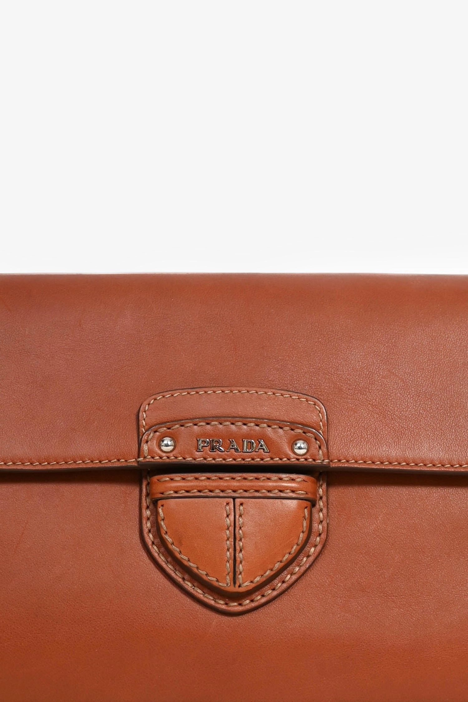 Prada 2011 Brown Leather 'City Calf Cinghiale' Crossbody