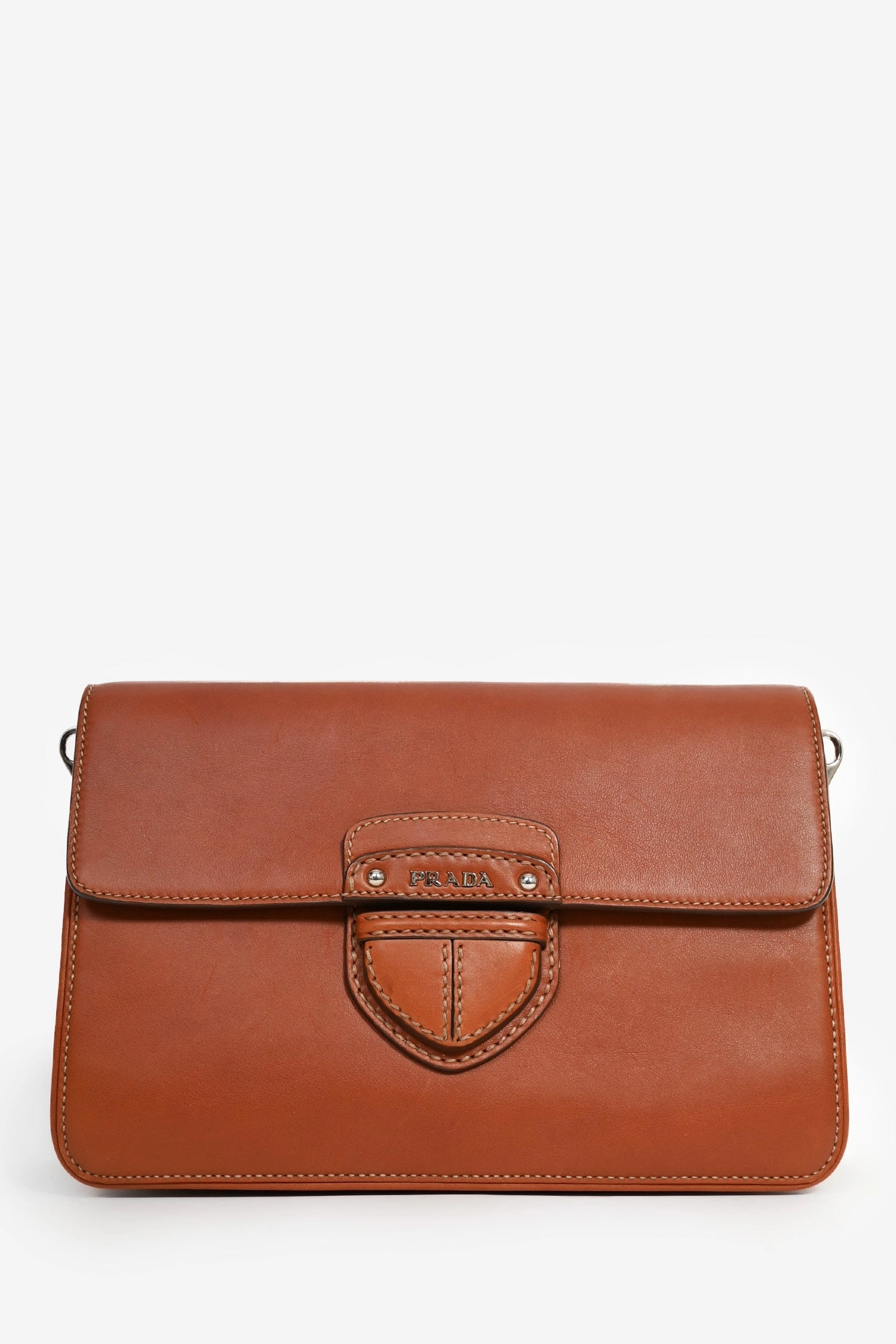 Prada 2011 Brown Leather 'City Calf Cinghiale' Crossbody