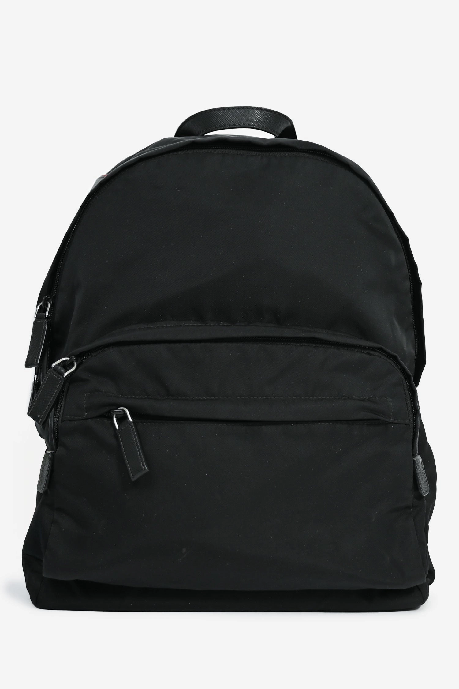 Prada Black Nylon Colour Block Logo Backpack