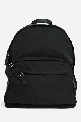Prada Black Nylon Colour Block Logo Backpack