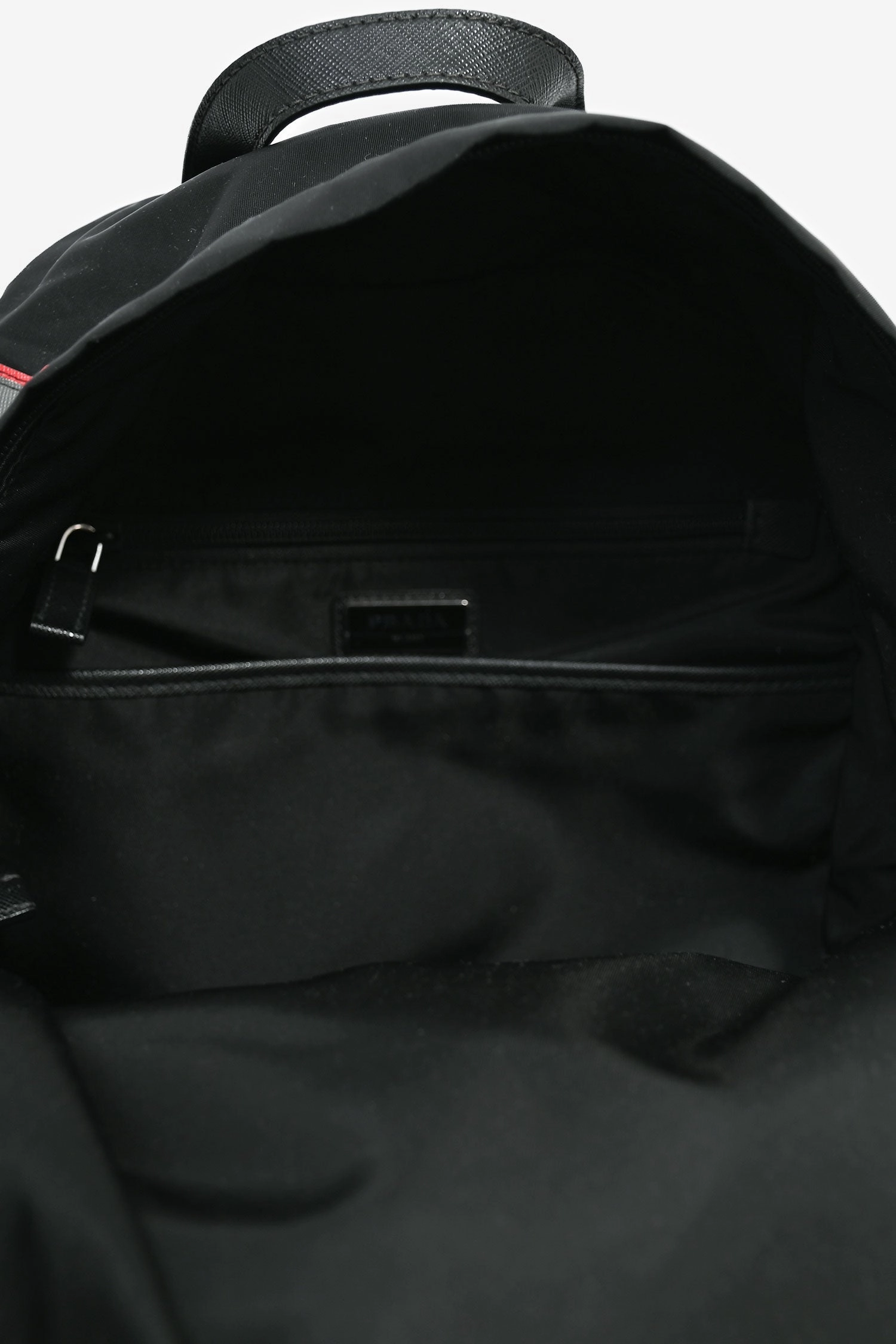 Prada Black Nylon Colour Block Logo Backpack