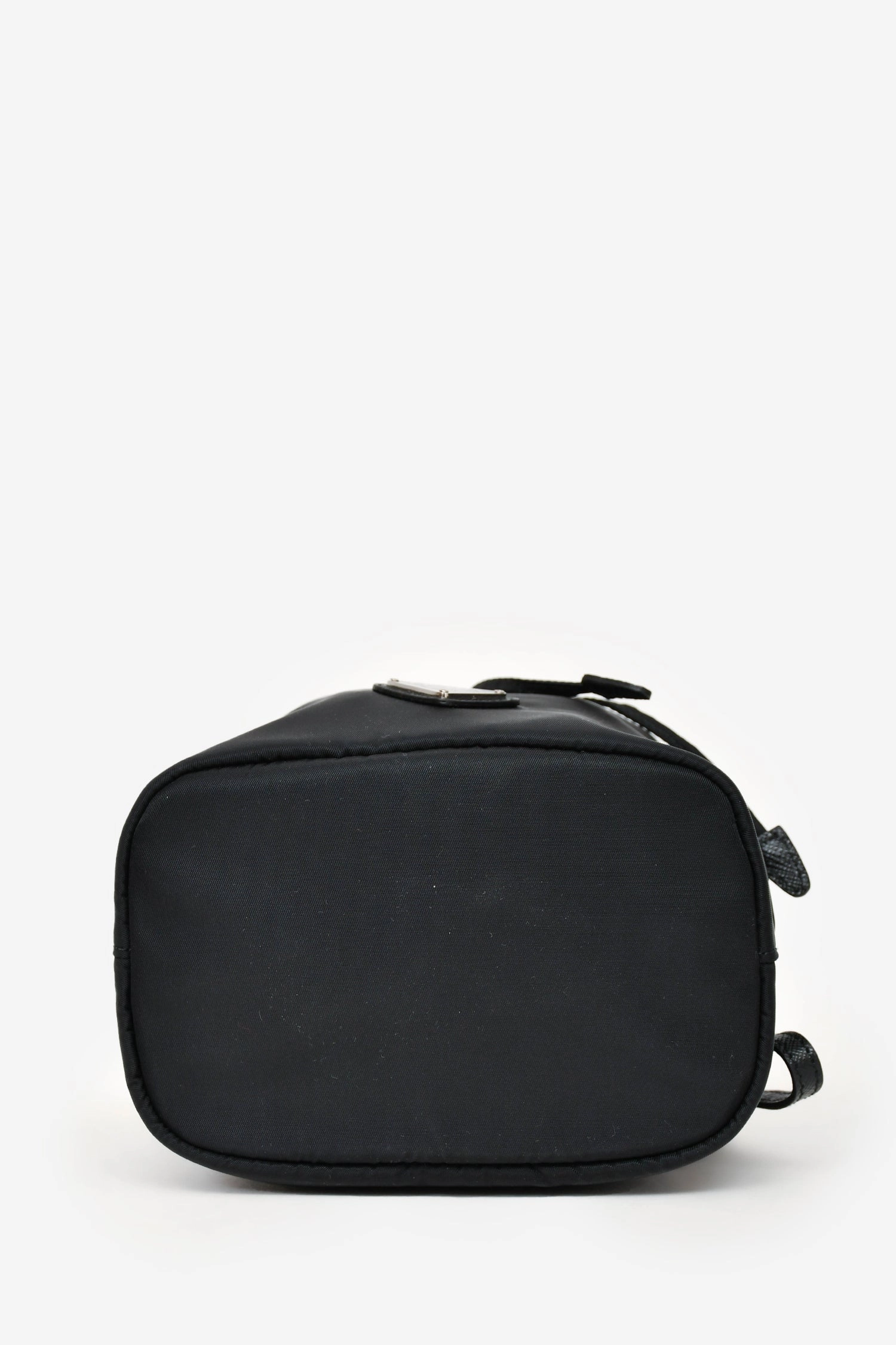 Prada Black Nylon Vela Logo Drawstring Bucket Pouch