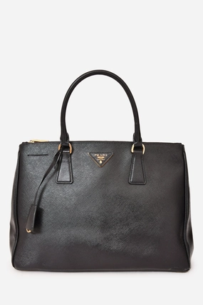Prada Black Saffiano Leather Large Galleria Tote with Strap (As Is)