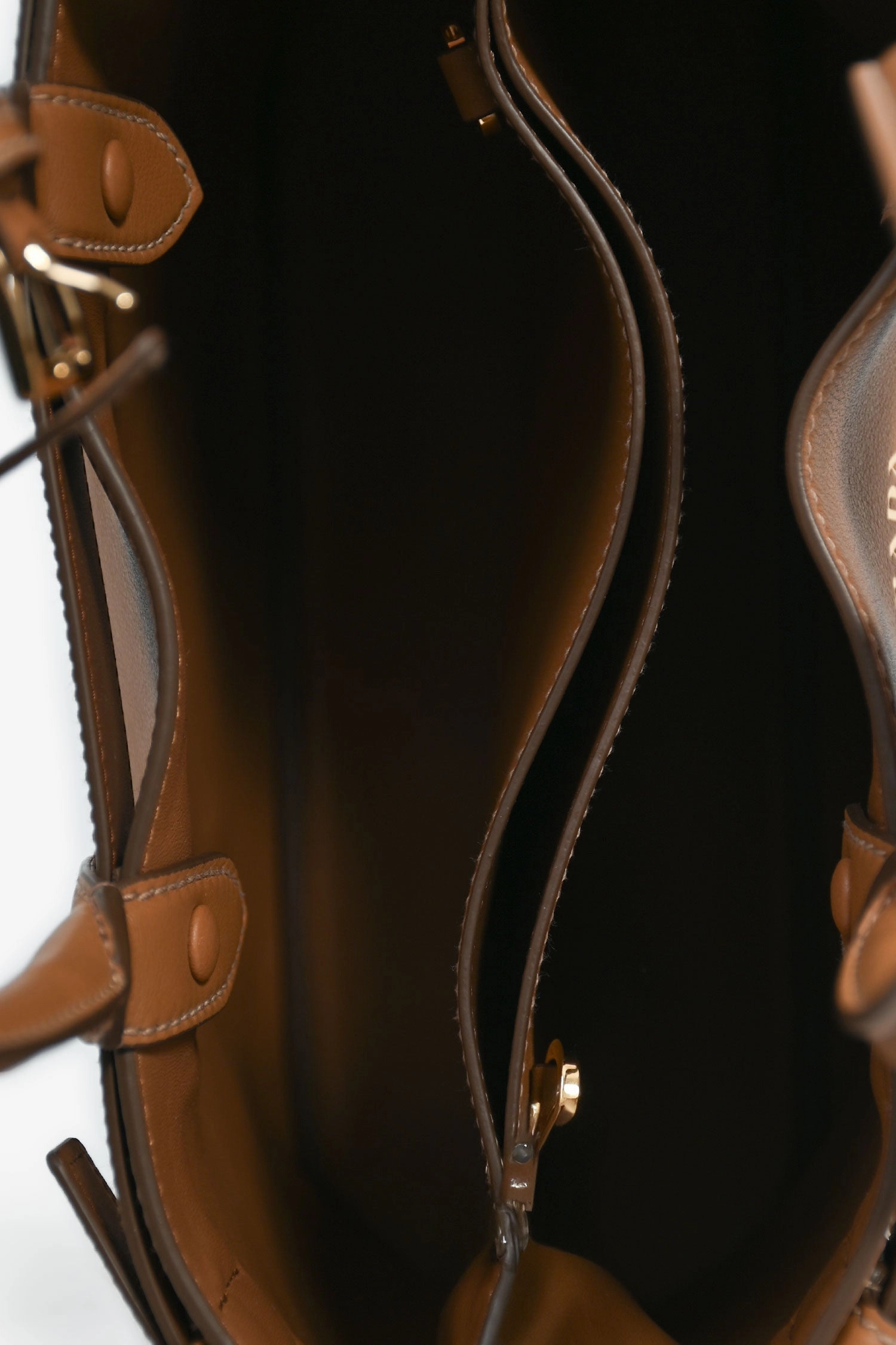 Prada Brown Leather Belt Top Handle Petite Bag with Strap