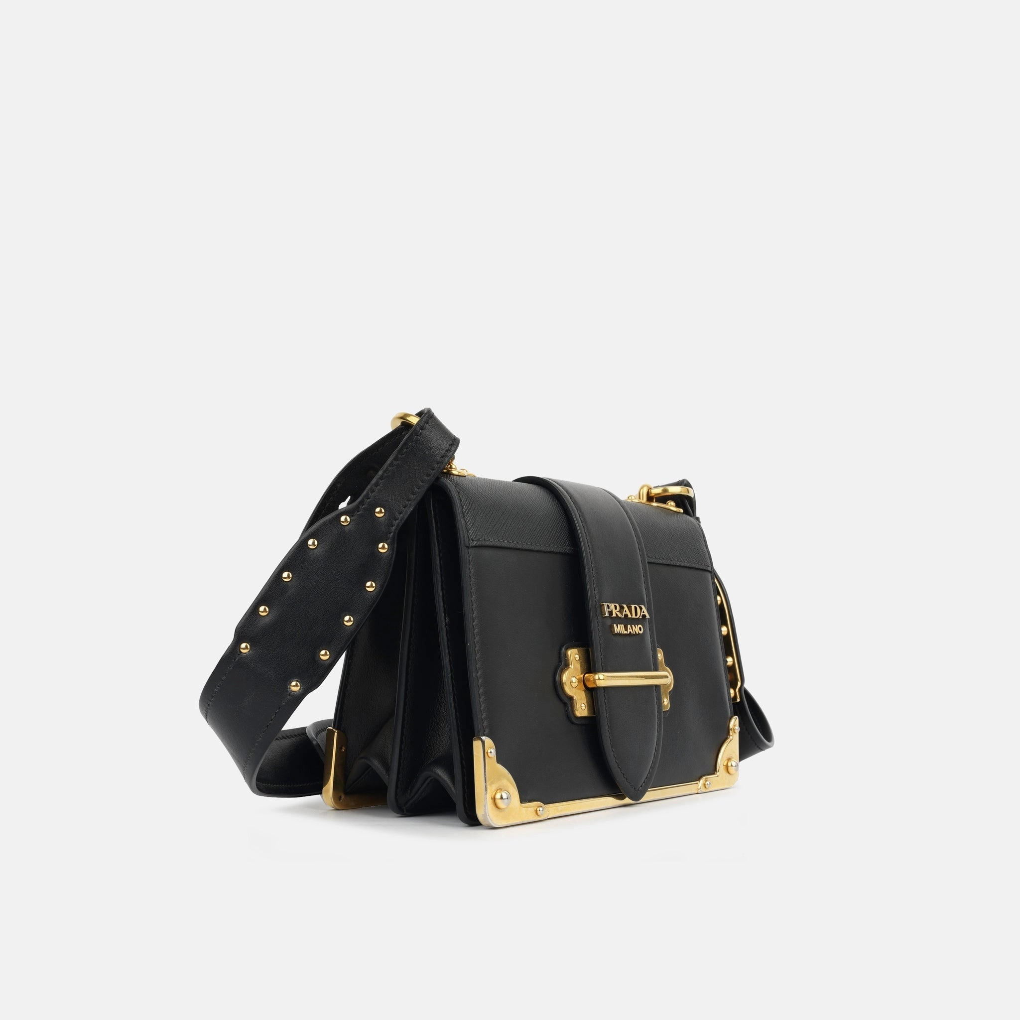Prada Cahier Shoulder Bag - Black