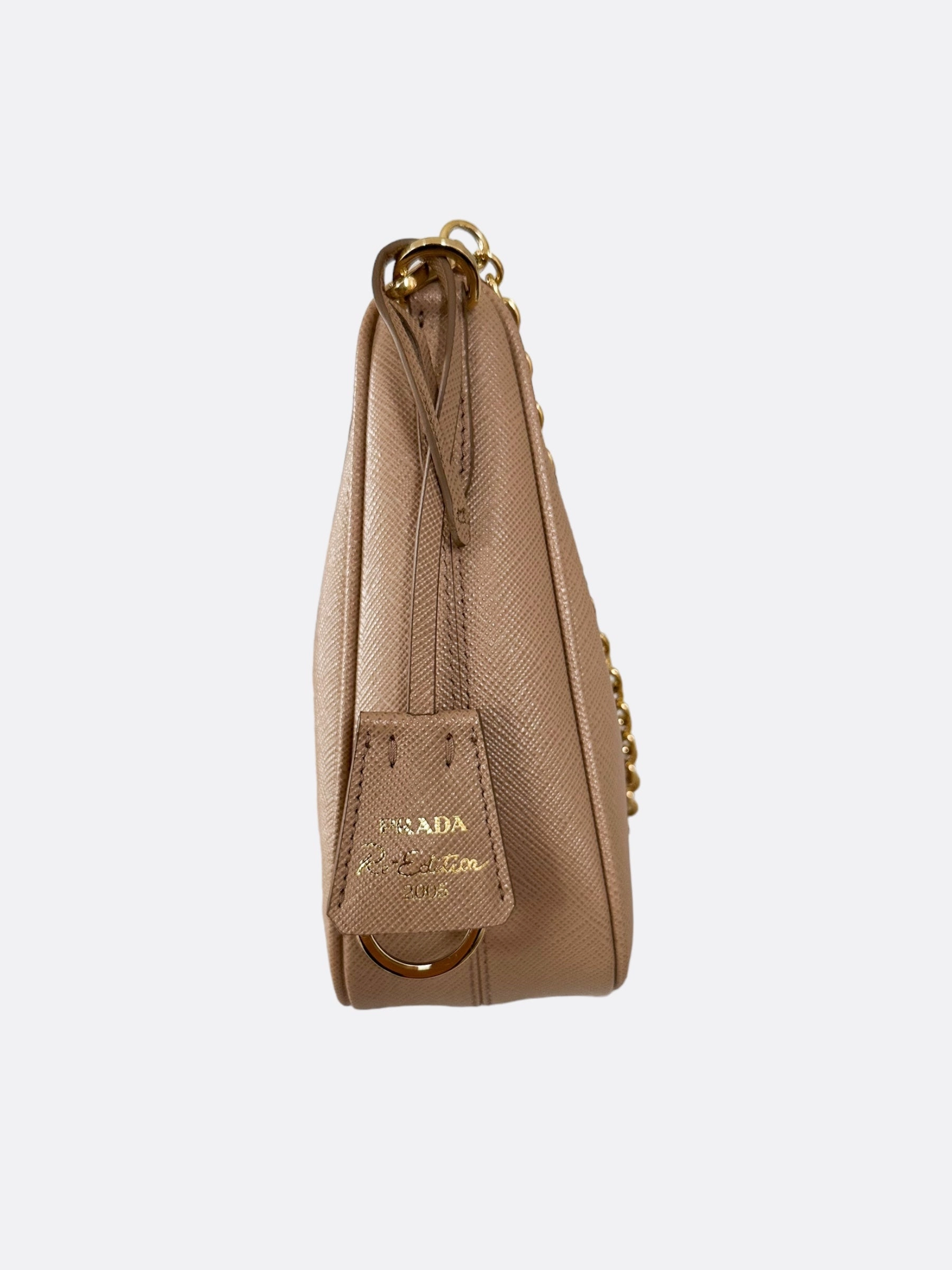 Prada Cameo Beige Re-Edition 2005 Saffiano Bag