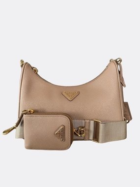 Prada Cameo Beige Re-Edition 2005 Saffiano Bag