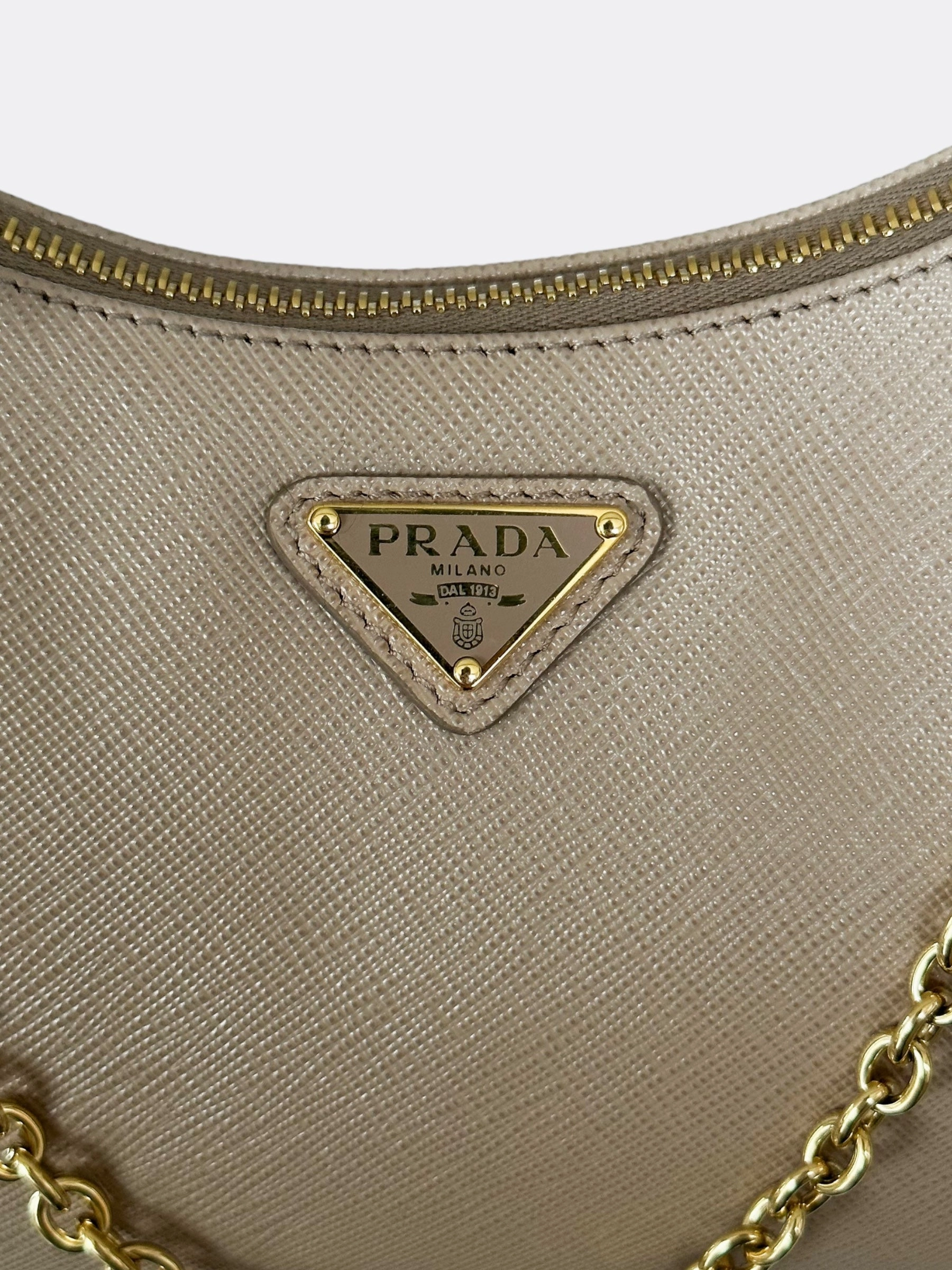 Prada Cameo Beige Re-Edition 2005 Saffiano Bag